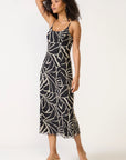 Black Charisma Tova Palm Midi Dress