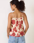 Cream & Red Riley Tie Top