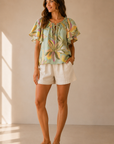 Mint Floral Harper Blouse