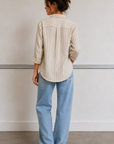 Black Stripe Long Sleeve Woven Shirt
