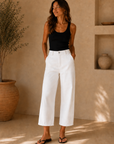 White Ayla Denim Pants