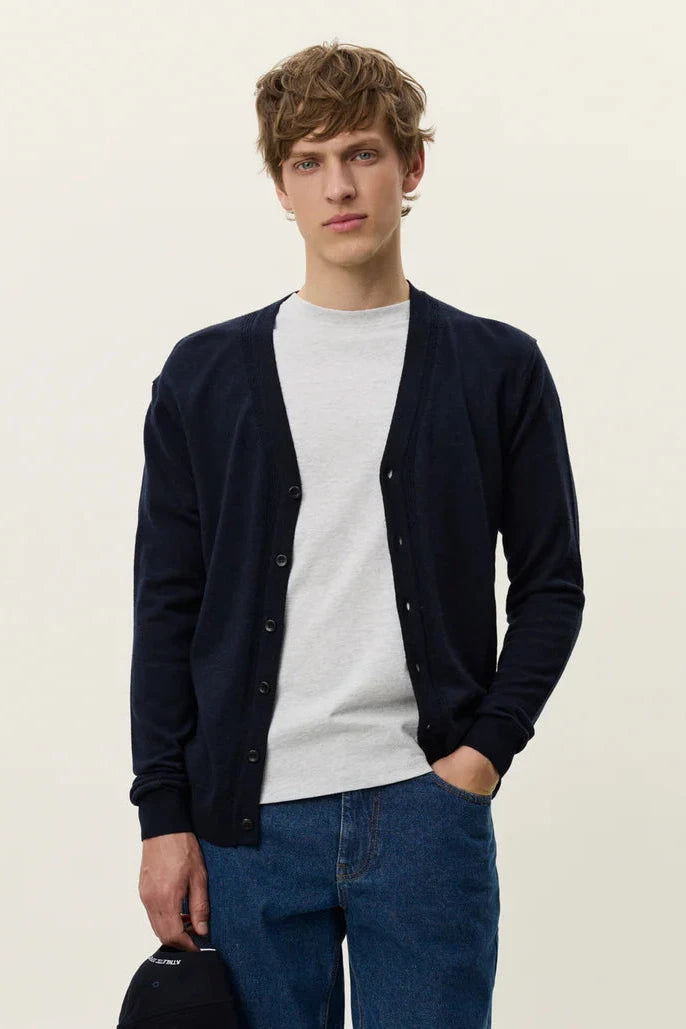 Dark Navy Greyson Merino Cardigan