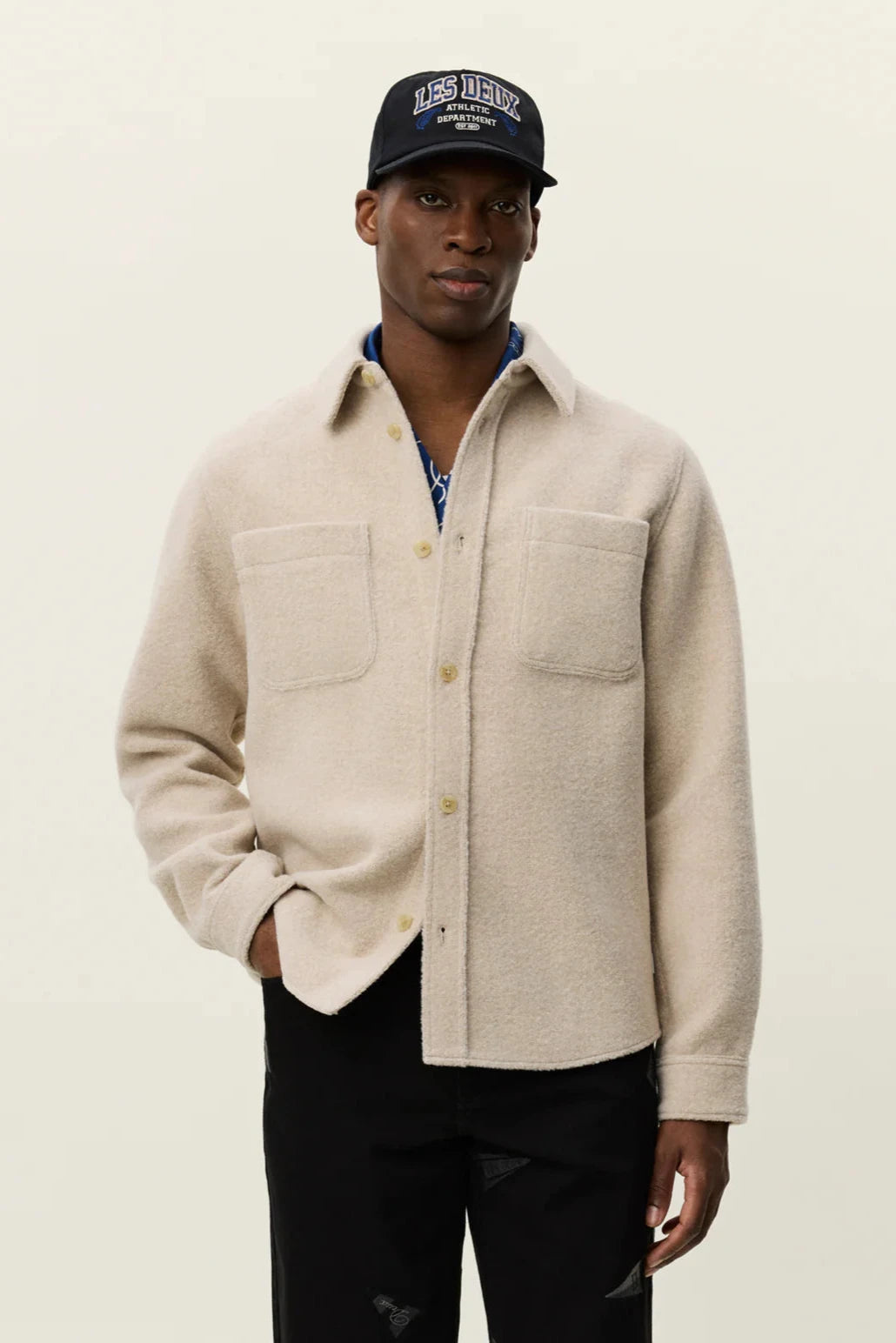 Ivory Lennon Bouclé Overshirt