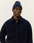 Dark Navy Lennon Bouclé Overshirt