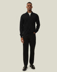 Black Greyson Half-Zip Merino Knit