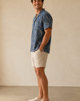 Blue Floral Jacquard Resort Shirt
