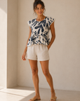 Cream Leaf Top