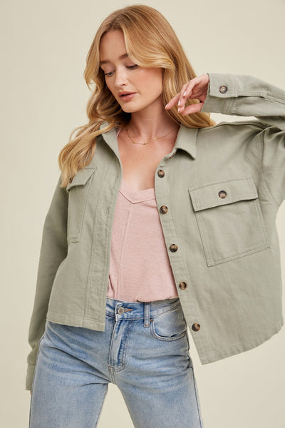 Mint Relaxed Crop Jacket