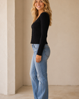 Black Landa Sweater Top