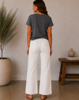 Ecru Meg High Rise Fab Ab Wide Leg
