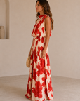 Pale Peach Floral Maxi Dress