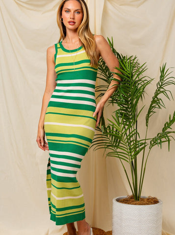 Avocado Stripe Dress