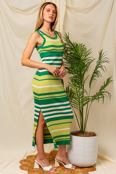 Avocado Stripe Dress
