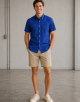 Cobalt Dot Halyard SS Dress Shirt