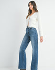 Longer Length Dark Straight Leg Denim