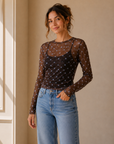 Chocolate Brown Ella Sheer Top