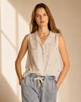 Ivory Blue Floral Elowyn Top