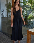 Black Lavinnea Shirred Maxi