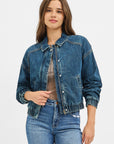 Dark Denim Bomber Jacket