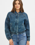 Dark Denim Bomber Jacket