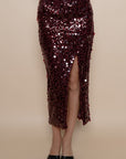 Burgundy Sequin Perrie Skirt