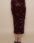 Burgundy Sequin Perrie Skirt