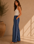 Navy Combo Days End Solar Linen Stripe Pants