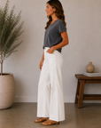 Ecru Meg High Rise Fab Ab Wide Leg