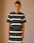 Ash Black Stellan Striped Tee