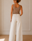Natural White Paola Wide Leg Denim