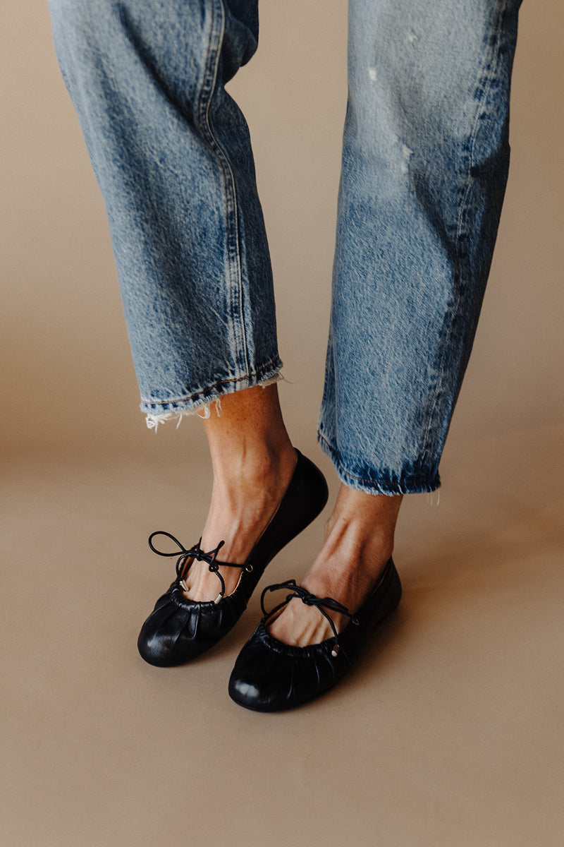 Black Oh Darling Leather Flat Shoe – Purpose Boutique