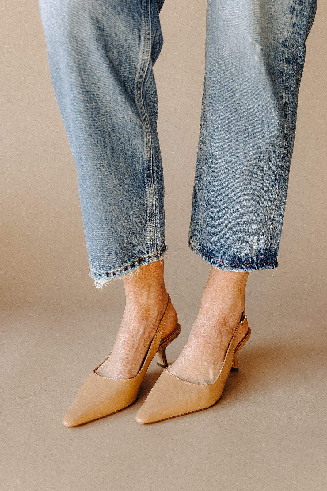 French Sand Leather Bianka Sling Heel – Purpose Boutique