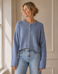 Dusty Blue Arianna Knit Cardigan