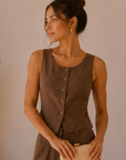 Palo Santo Roman Linen Vest