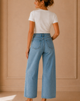 Medium Denim Twist Barrel Jean