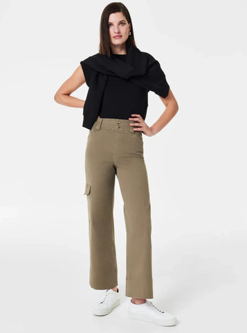 SPANX® Tuscan Olive Stretch Twill Cropped Trouser