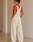Ecru Maddie Barrel Overalls