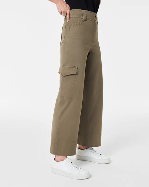 SPANX® Tuscan Olive Stretch Twill Cropped Trouser