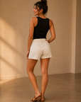 Antique White Kennedy Relaxed Mid Rise Short