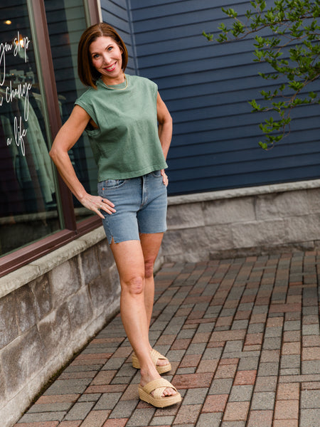 Sage Leaf Relaxed Muscle Tee