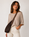 Chocolate Knit Slouch Hobo Bag