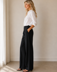 Black Overlook Linen Pant