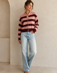 Burgundy Hilly Sweater