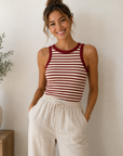 Sand & Red Ellen Tank