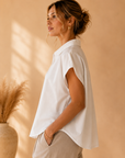 White Lara Button-Up Shirt