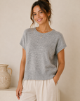 Light Heather Grey Sabrin Sweater Top