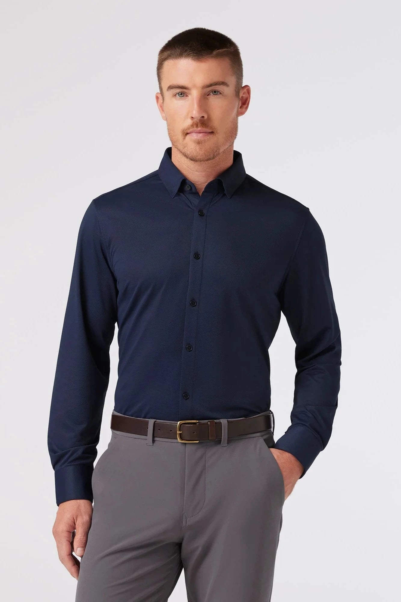 Navy Halyard LS Dress Shirt