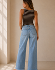 Comet High Rise Distressed Hem Wide With Crease