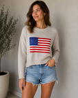 Natural Heather Sienna Patriot Sweater