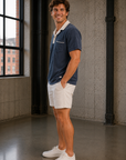 Navy & White Emilio Vintage Terry Polo